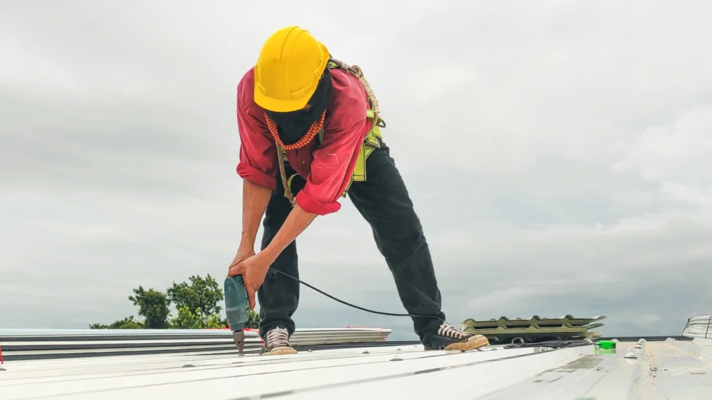 Roofing worker